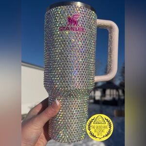 Rose Quartz Glass Rhinestone Authentic Stanley Quencher 2.0